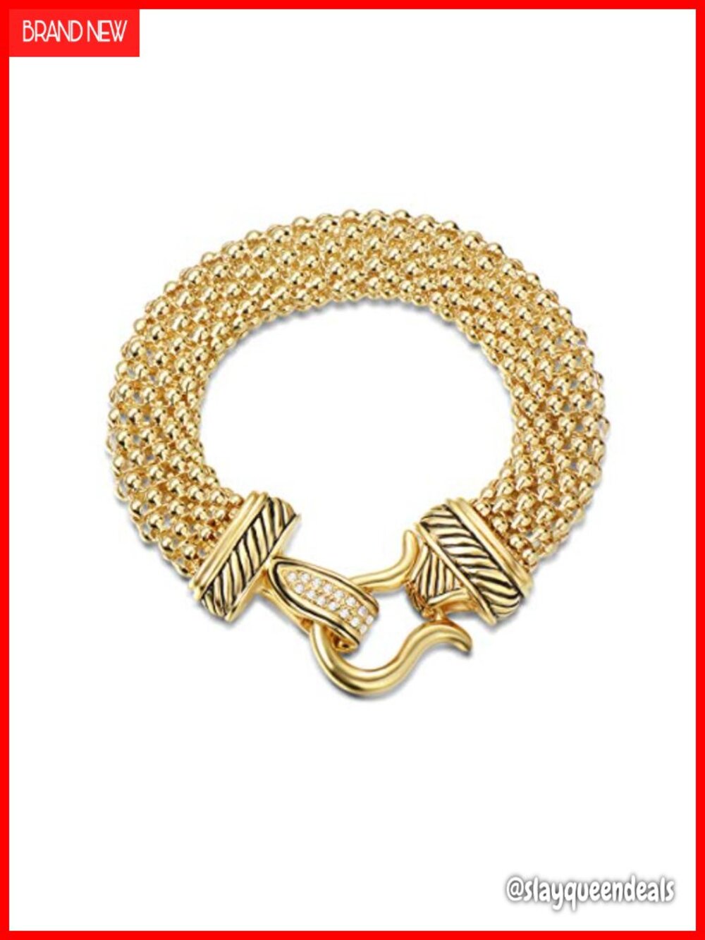 Unique Cable Wire Strand Bracelet Gold Plated Magnetic Clasp